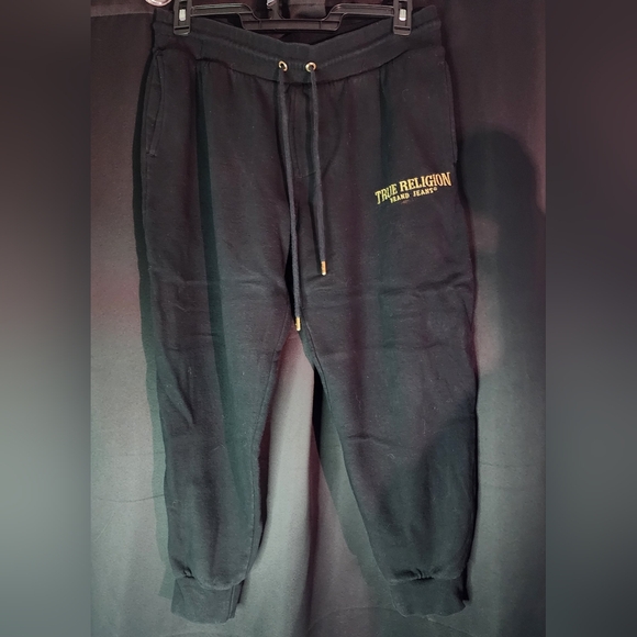 Mens True Religion Black Large Sweats - Picture 1 of 4